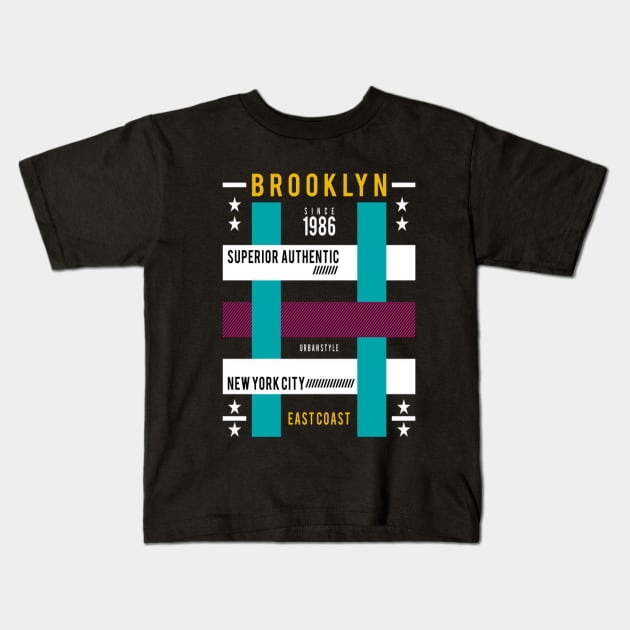 Brooklyn NY 1986 T-Shirt Kids T-Shirt by 7usnksa